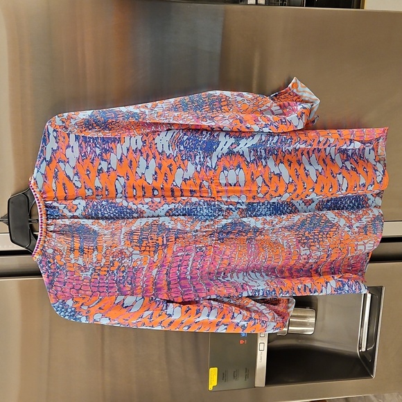 💕HALE BOB💕 Bedazzled Multi-Color Snakeskin Blouse Small - Picture 2 of 8